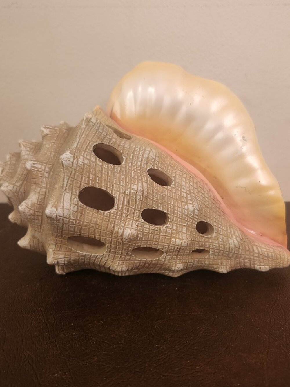 Large Ceramic Horned Helmet Conch Shell (Sultan Rowe)